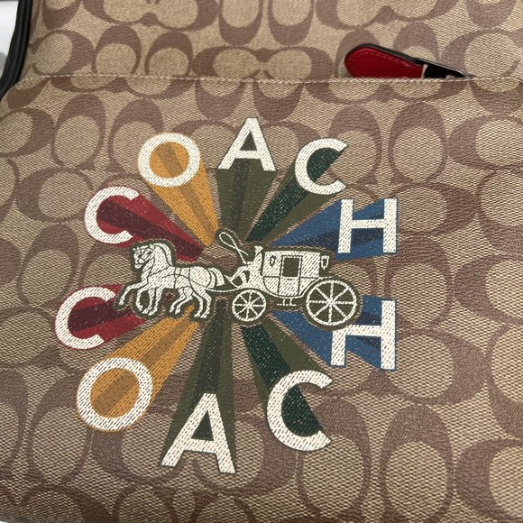 Coach Westway Backpack In Signature Canvas With Coach Radial Rainbow C6856 - Picture 5 of 10